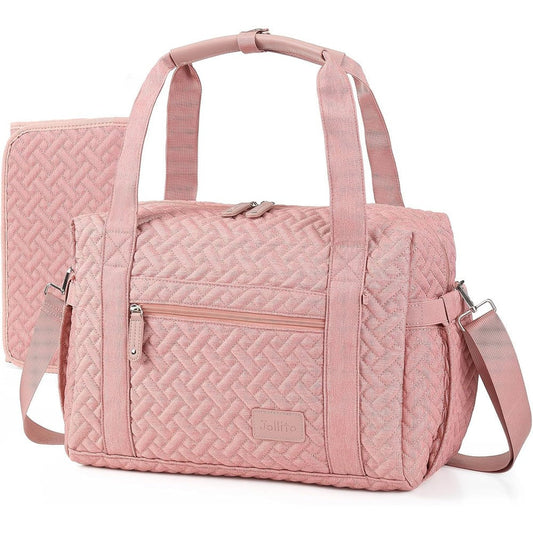 Jollito quilted diaper bag tote front view