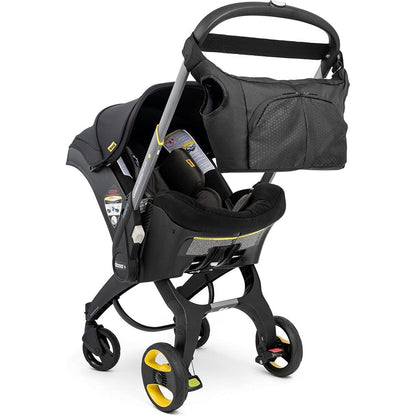 Hoodababy essentials diaper bag front view attached to stroller