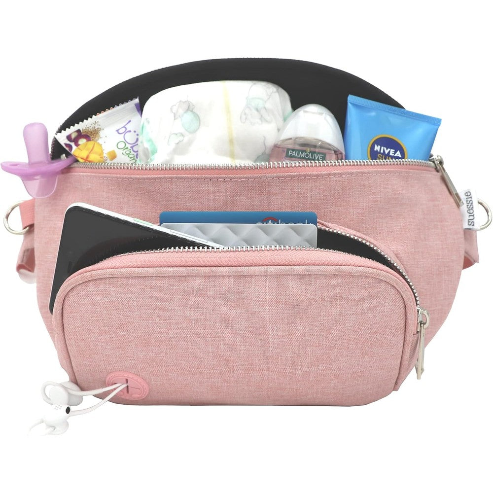 Suessie Fanny Pack Diaper Bag front view pink
