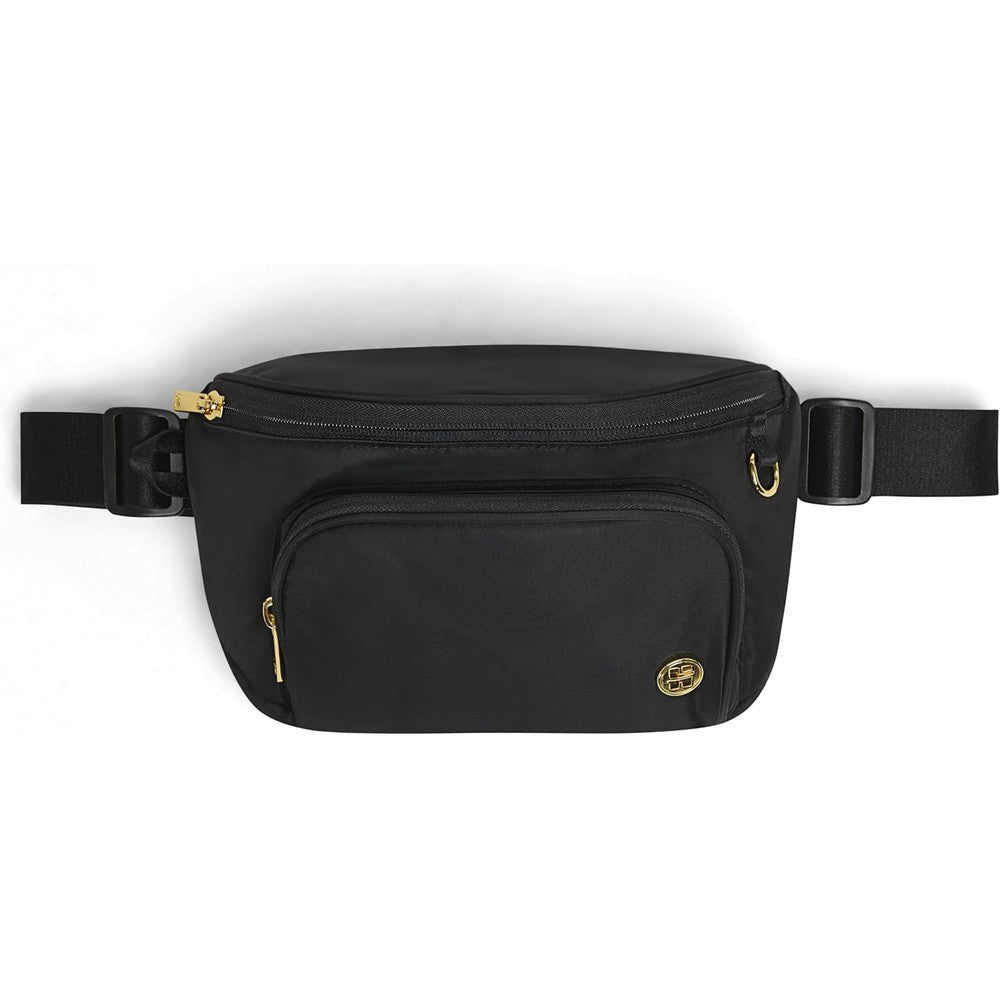 Huggies Unisex Adult Diaper Waistpack Crossbody Bag In Black Water Resistant Nylon With Foldable Changing Pad For Parents - Image 1