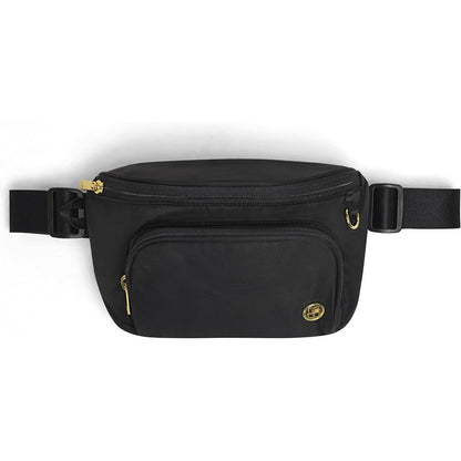 Huggies Unisex Adult Diaper Waistpack Crossbody Bag In Black Water Resistant Nylon With Foldable Changing Pad For Parents - Image 1