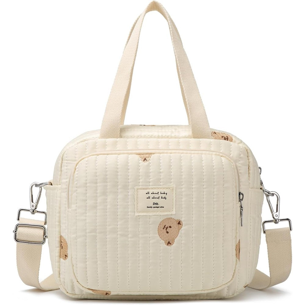 Fwkekye small diaper bag tote front view in off white