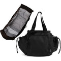 Biivoya Everyday Bag Tote front view showing black water resistant synthetic fabric and sleek professional design.