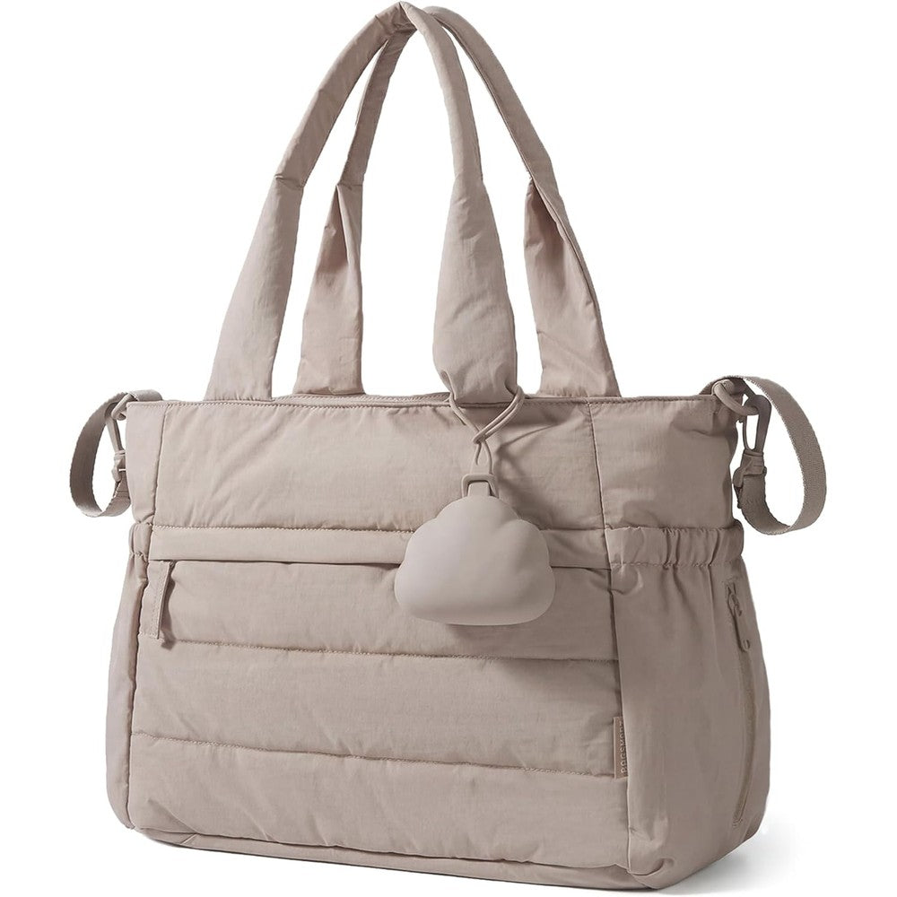 Bagsmart puffy maternity travel diaper tote bag front view
