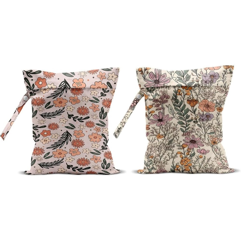 BQXH Floral Print Wet Dry Bag set of two front view