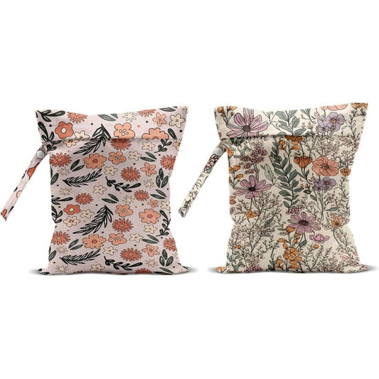 BQXH Floral Print Wet Dry Bag set of two front view