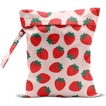 CQM Summer Fruits strawberry waterproof wet bag front view