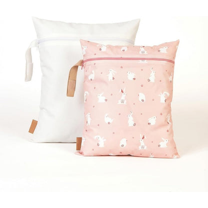 Hamur Home 2 Pack Wet Bag Set in Pastel White front view