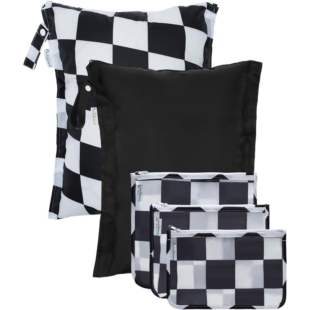 Babygoal 5-piece wet dry bag set with clear travel pouches