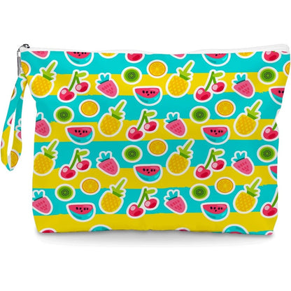 Iaxic waterproof wet dry bag front view with cherry and orange pattern