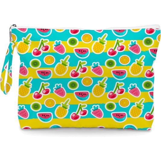 Iaxic waterproof wet dry bag front view with cherry and orange pattern