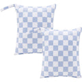 Ohocut blue checkered waterproof wet dry diaper bag front view