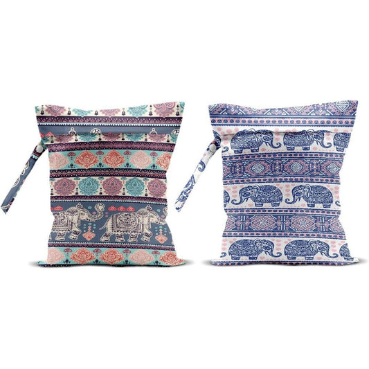 Hanamiya Na elephant print wet bag set front view