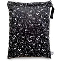 Flock Three reusable wet bag with yoga dog print front view