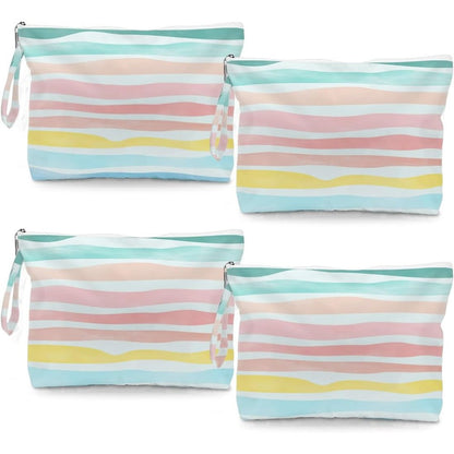 Fokongna 4 Piece Waves Rainbow Wet Dry Bag front view