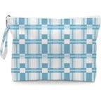 Iaxic waterproof wet dry bag front view blue and white plaid