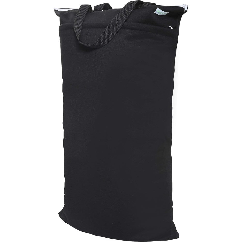 Wegreeco reusable hanging wet dry cloth diaper bag front view black