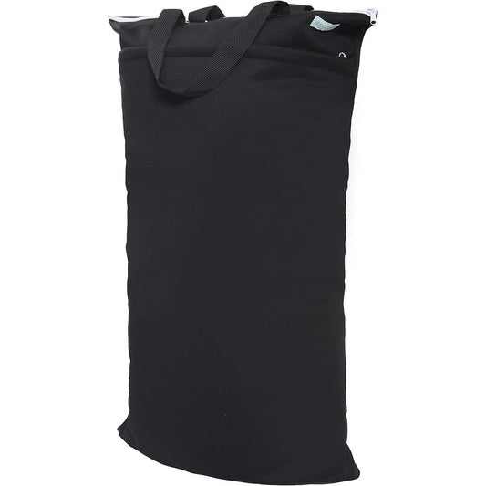 Wegreeco reusable hanging wet dry cloth diaper bag front view black