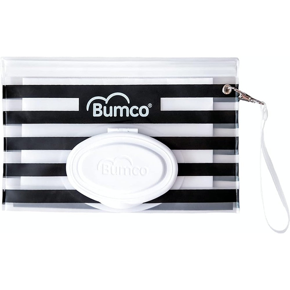 Baby Bum Brush Bumco airtight wipes dispenser black stripe front view