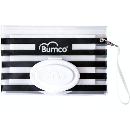 Baby Bum Brush Bumco airtight wipes dispenser black stripe front view