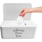 Moorfowl makeup remover wipes dispenser white front view
