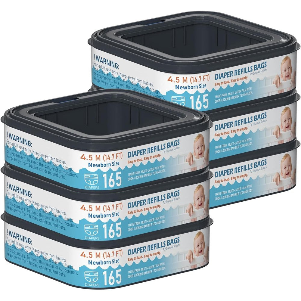 Fununcat square starter diaper pail refills 6 pack front view