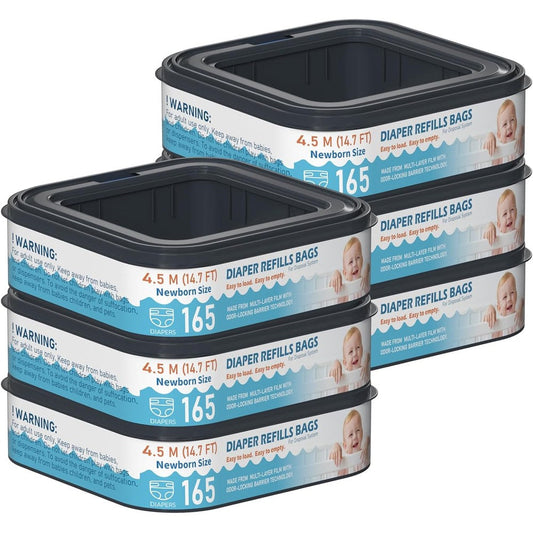 Fununcat square starter diaper pail refills 6 pack front view