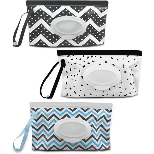 Yuntop 3 Pack Portable Baby Wipes Dispenser Refillable Travel Wet Wipe Carrying Case With Wristband For Diaper Bag - Image 1