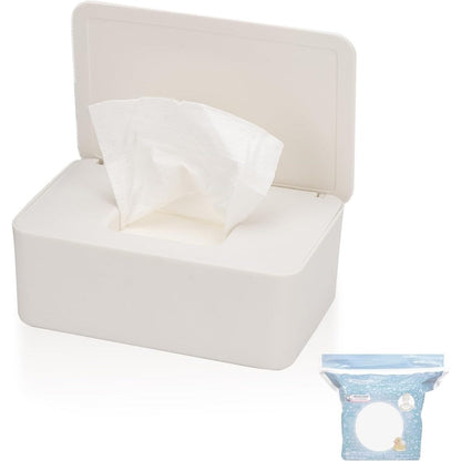 Wenvastree wipes dispenser front view showing sealing lid