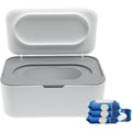 Runhike flushable wipes dispenser front view showing modern minimalist design