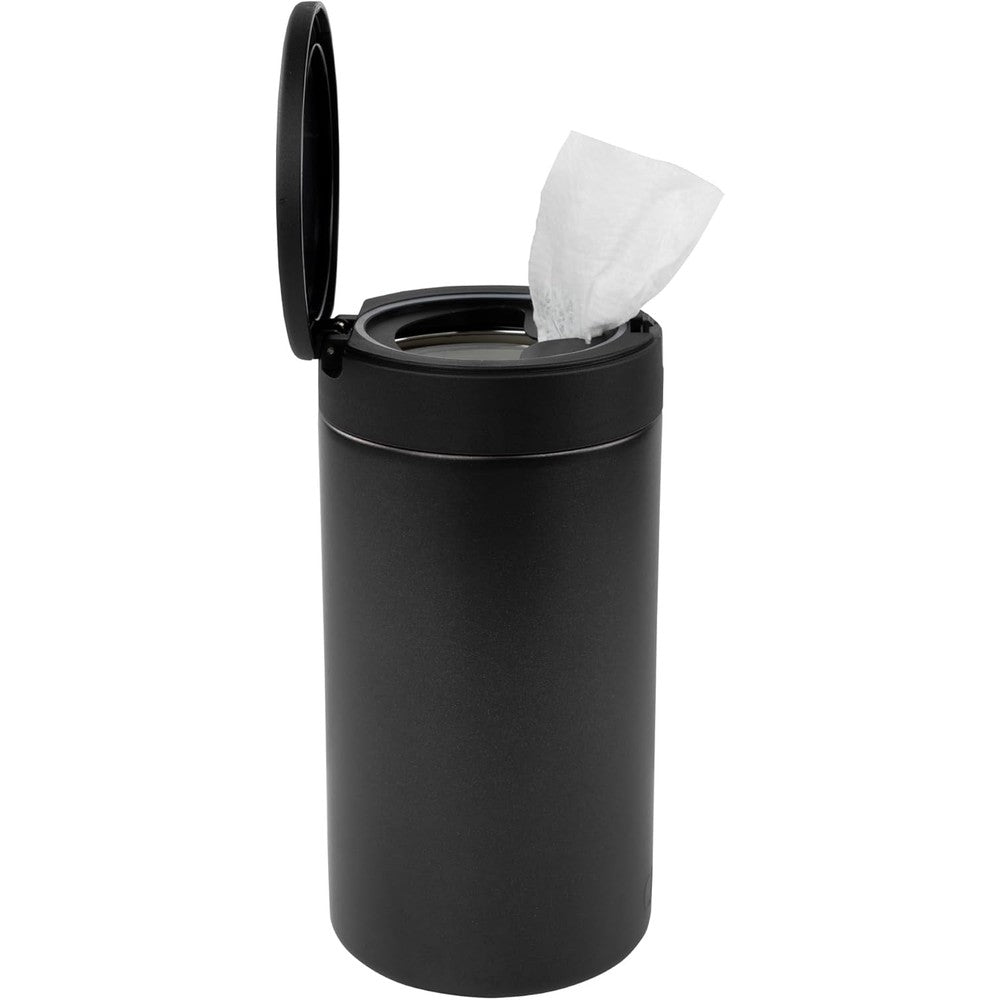 Spectrum Diversified black stainless steel disinfecting wipes container front view