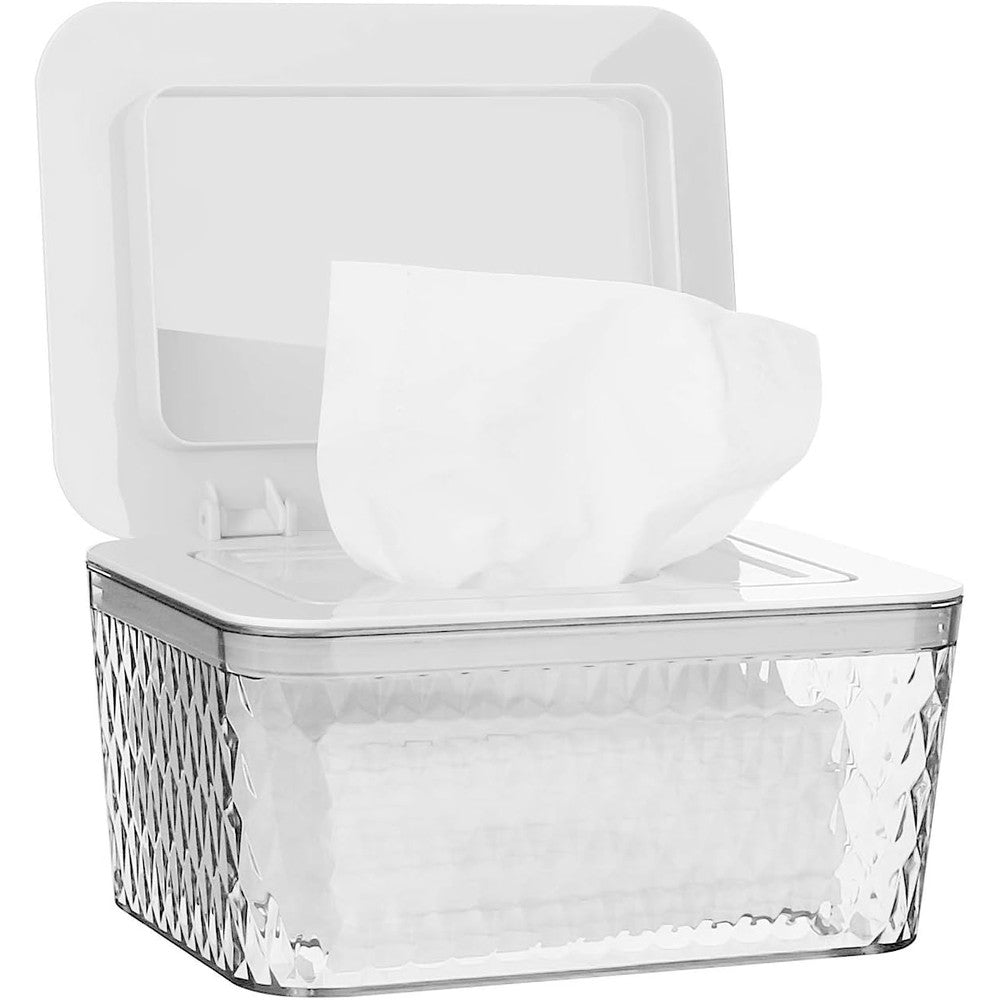 Whiidoom wipes dispenser front view in white