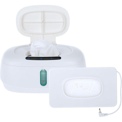 Nuby hands-free baby wipe warmer front view with motion sensor lid