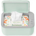 Awesmom Baby Wipe Warmer in Green front view for nursery