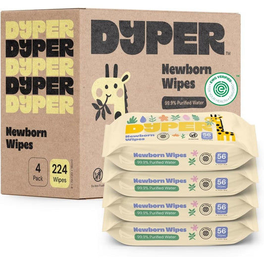 Dyper newborn sensitive baby wipes 224 count pack front view