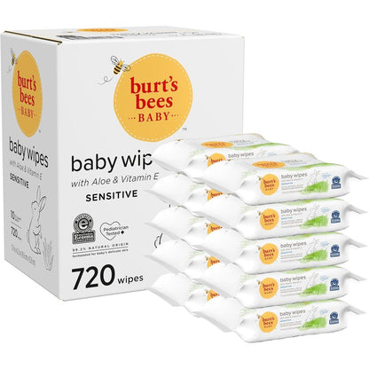 Burt's Bees Baby Wipes 10 pack front view packaging for sensitive skin
