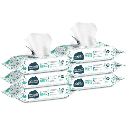 Seventh Generation Baby Wipes Free and Clear front view packaging