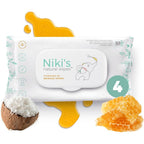 Niki's Natural Baby Wipes 4 pack front view