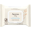 Aveeno Baby Fragrance Free Hand And Face Wipes 4 pack front view showing sensitive skin formula packaging.
