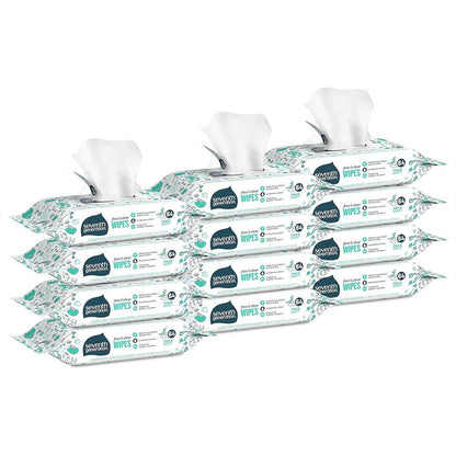 Seventh Generation Free and Clear Baby Wipes 768 count bulk pack front view showcasing sensitive skin protection formula.