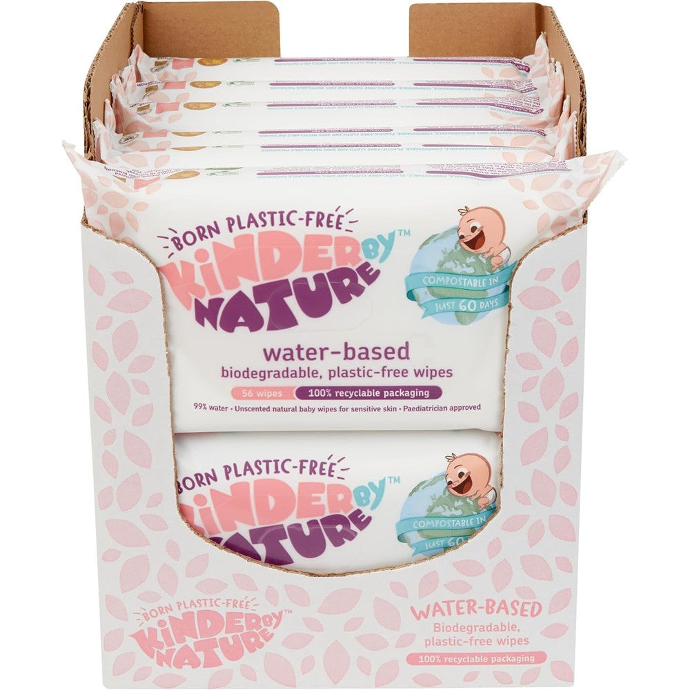 Jackson Reece Kinder by Nature water based baby wipes twelve pack case front view