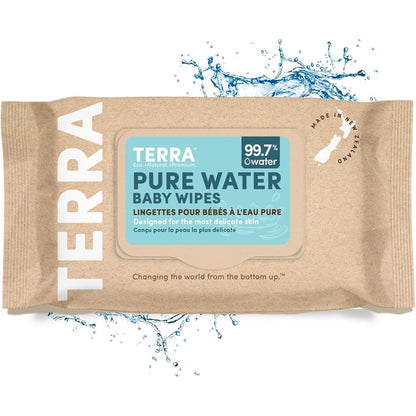 Terra Organics Pure New Zealand Water Bamboo Baby Wipes pack front view
