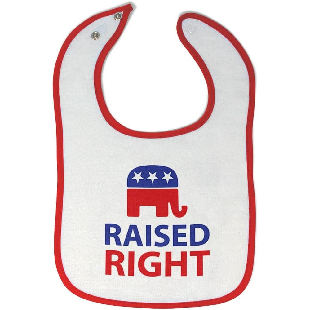 Cute Rascals Raised Right baby bib front view