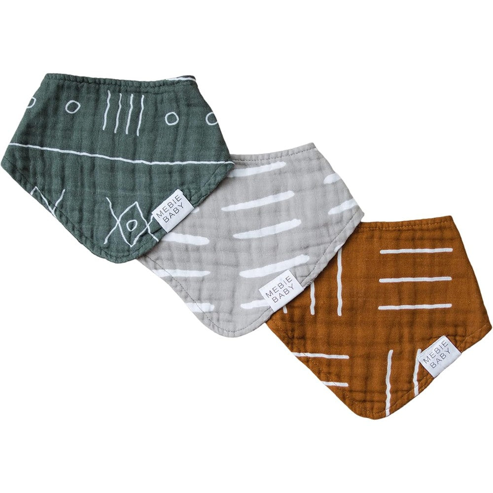 Mebie Baby Muslin Cotton Bib 3 Pack Set For Burp Spit Up And Drool For Baby Boy Or Baby Girl - Image 1
