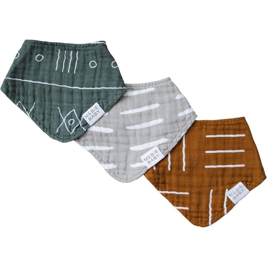 Mebie Baby Muslin Cotton Bib 3 Pack Set For Burp Spit Up And Drool For Baby Boy Or Baby Girl - Image 1