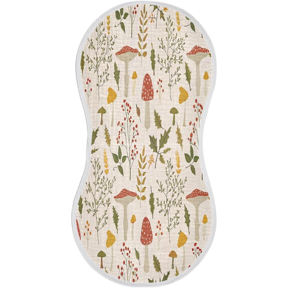 Kigai 2 pack baby burp cloths front view mushroom design