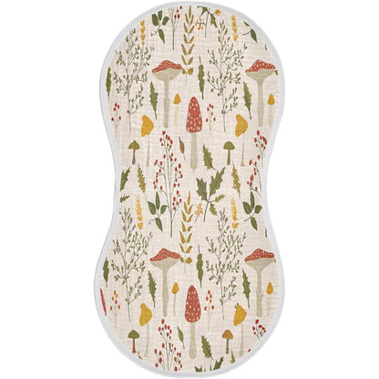 Kigai 2 pack baby burp cloths front view mushroom design