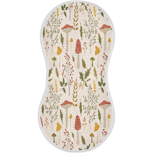 Kigai 2 pack baby burp cloths front view mushroom design