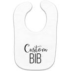 Kate And Meri custom baby bib front view personalized cotton accessory