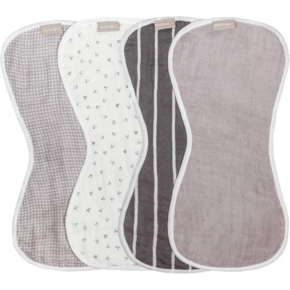 WeeSprout organic cotton burp cloths set of four front view